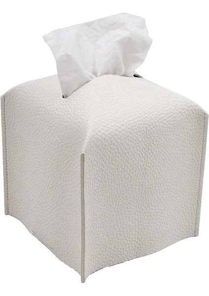 20X Doku Kutusu Kapak Tutucu Kare Pu Deri Yüz Doku Kutusu Rulo Kağıt Dağıtıcı Banyo Soyunma Masası-Beyaz (Yurt Dışından) modelleri