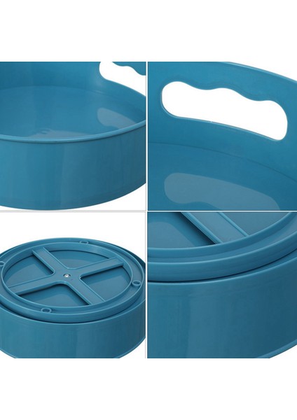 2x Dönen Tepsisi Turnabağı Mutfak Depolama Kapları Baharat Kavanozu Food Snack Tepsisi Kaymaz Kurutulmuş Depolama Plakası Beyaz (Yurt Dışından) indirimleri