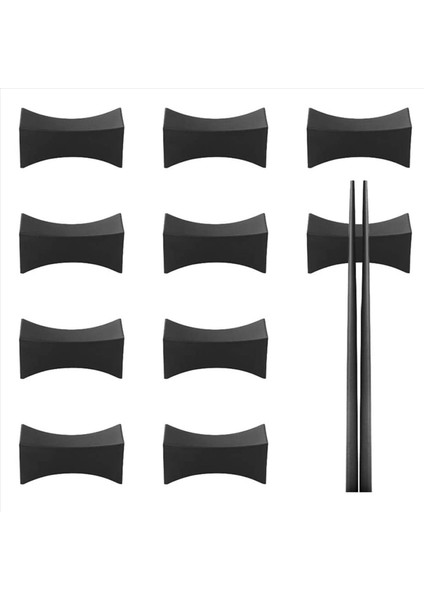 100PCS Yemek Çubukları Dinlenme Küçük Yemek Çubukları Stantlar Kaşık Çatal Tutucu Seti Çubukları Kap Çatal Bıçak Takımı Siyah (Yurt Dışından) indirimleri