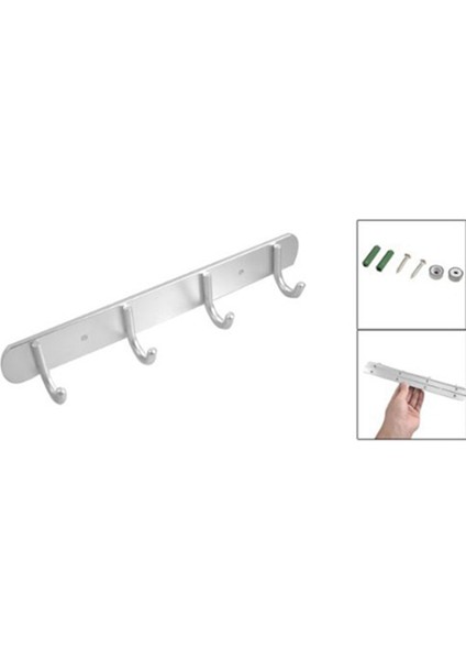2x Alüminyum Alaşım 4 Askı Havlu Şapka Ceket Giysileri Duvar Montajı Kancası (Yurt Dışından) fiyatları