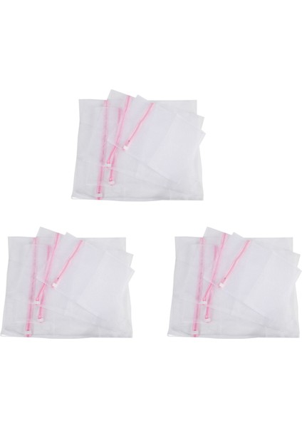 Büyük Net Yıkama Torbası Kıyafetler Için Zip Kapanışlı 12 Dayanıklı Kaba Örgü Çamaşır Torbası Seti (Yurt Dışından)