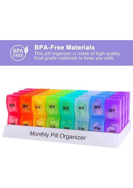 2x Aylık Haftalık Hap Düzenleyici Kutular-Am/pm Günlük 31 Gün 32 Bölümler Vitamin Mediaiton Tıp Hatırlatıcısı (Yurt Dışından) fırsatları