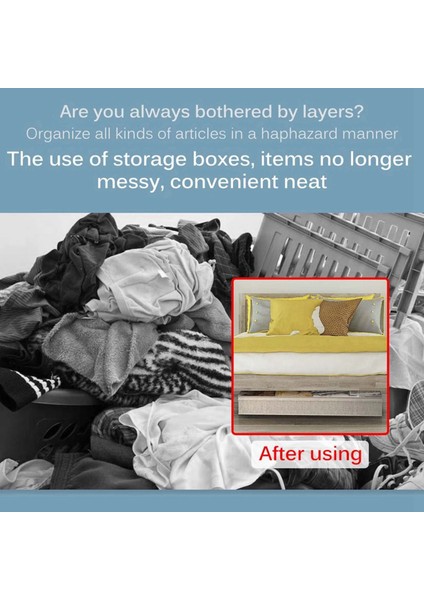 6x Yatak Çantaları Altında Katlanabilir Yatak Depolama Kutuları Altında Kalın Nefes Alabilir Giysiler Depolama Çantaları Organizatör (Yurt Dışından) modelleri