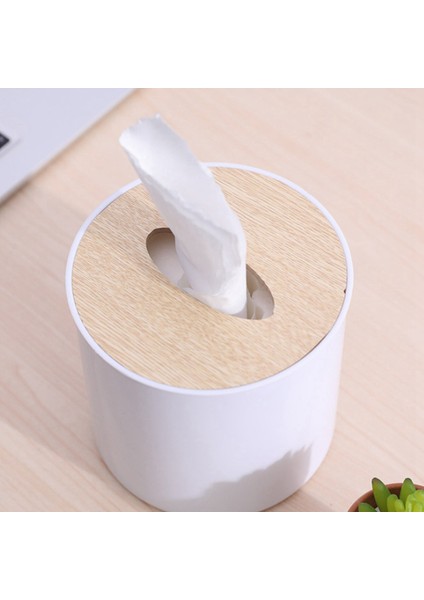 2x Ahşap Kapak Yuvarlak Rulo Kağıt Doku Tüpü Hanehalkı Çıkarılabilir Mini Ahşap Doku Kutusu (Yurt Dışından) fırsatları