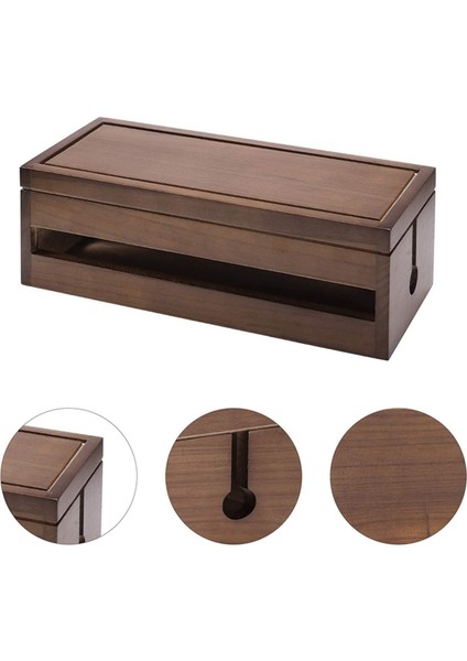 2x Kablo Yönetimi Kutusu Ahşap Kordon Organizatör Kutusu Uzatma Kablosu Gücü Şerit Surge Koruyucusu Tel (Kahve Renkleri) (Yurt Dışından) indirimleri