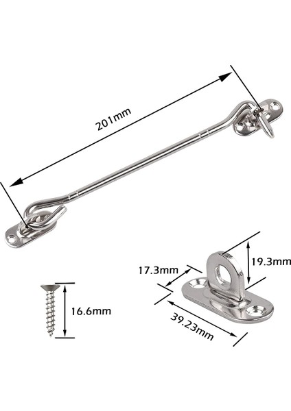 2 Adet Paslanmaz Çelik Kabin Kancası ve Vidalı Göz Mandalı (8 Inç) - Deklanşör Penceresi Için Ağır Hizmet Kapı Kapısı Mandal (Yurt Dışından) modelleri