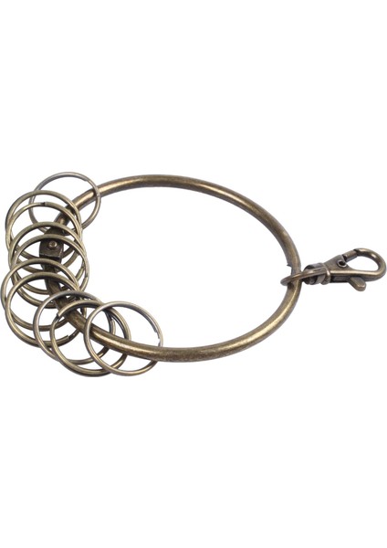 3x Bronz Ton Karabinası Mahkum Keying 10 Döngü Ana Zincir Yüzük 7 6cm (Yurt Dışından) modelleri