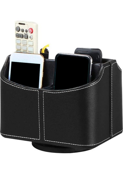 2x Deri Uzaktan Kumanda Tutucu 360 Derece Eğirme Masası Tv Uzaktan Caddy Başucu Masa Organizatörü (Yurt Dışından) fırsatları