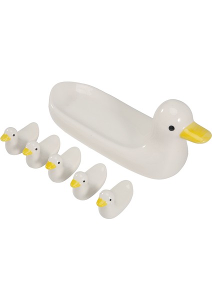 6 Adet Güzel Ördek Yavrusu Çubuk Tutucu Seti Destek Çatal Kahve Kaşığı Küçük Yaratıcı Yemek ve Ördek Standı Kithchen Araçları (Yurt Dışından) fiyatları