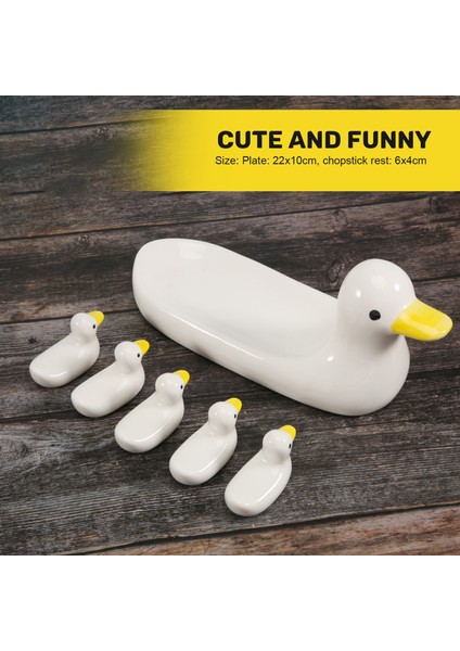 6 Adet Güzel Ördek Yavrusu Çubuk Tutucu Seti Destek Çatal Kahve Kaşığı Küçük Yaratıcı Yemek ve Ördek Standı Kithchen Araçları (Yurt Dışından) indirimleri