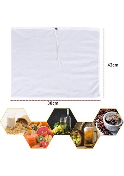 8 Paket Demleme Çantaları -Meyve Elma Şarabı Için Denenebilir Örgü Çanta Elma Elma Üzüm Şarap Pres Brawstring Süzme Bir Çantada 38X42CM (Yurt Dışından) modelleri