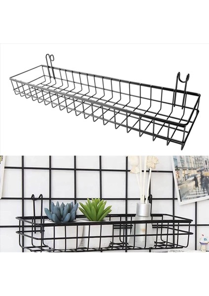 Tel Duvar Izgara Paneli Çok Fonksiyonlu Duvar Depolama ve Ekran Sepeti Için Asılı Sepet 40X10X5CM Siyah Boyalı (Yurt Dışından) indirimleri