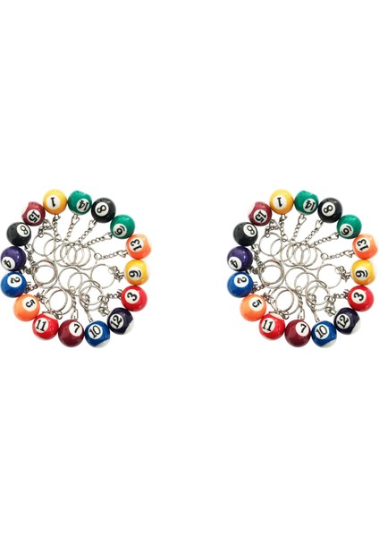 Renkli Bilardo Ball Keychain Seti 32 Pc Mini Magic Ana Zincirli Toplar Sekizball Billar Bilardo Zincirleri Aksesuarlar (Yurt Dışından)