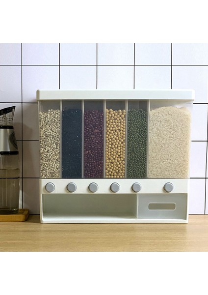 2x 10KG Duvara Monte Bölünmüş Pirinç ve Tahıl Dispenser 6 Nem Kanıtı Plastik Otomatik Raflar Kapalı Gıda Saklama Kutusu (Yurt Dışından) fiyatları