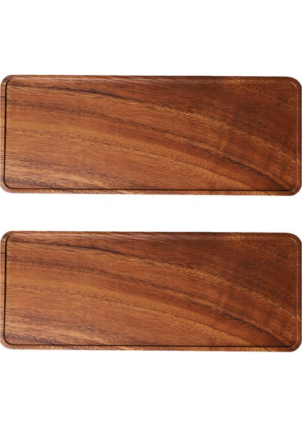 2x Akasya Ahşap Tepsisi Masif Ahşap Ahşap Ikindi Çay Tepsisi Meyve Tepsisi Kahve Dükkanı Basit Atıştırmalık Tepsisi (Yurt Dışından)