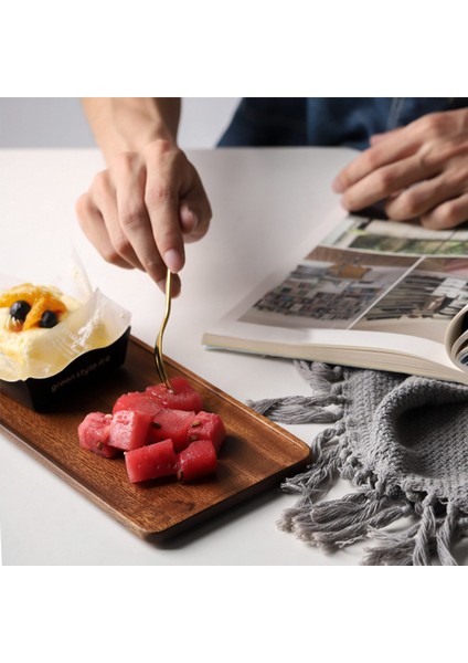 2x Akasya Ahşap Tepsisi Masif Ahşap Ahşap Ikindi Çay Tepsisi Meyve Tepsisi Kahve Dükkanı Basit Atıştırmalık Tepsisi (Yurt Dışından) fırsatları