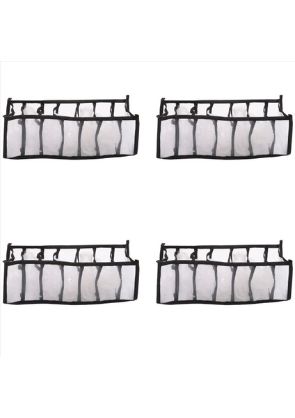 4pcs Gardırop Depolama Organizatörü Kot Bölme Depolama Kutusu Dolabı Katlanabilir Çekmece Giysileri Organizatör Örgü Siyah (Yurt Dışından)