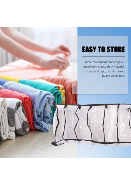 4pcs Gardırop Depolama Organizatörü Kot Bölme Depolama Kutusu Dolabı Katlanabilir Çekmece Giysileri Organizatör Örgü Siyah (Yurt Dışından) fırsatları