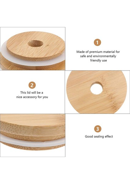 4x Yeniden Kullanılabilir Bambu Kavanoz Kapakları 70MM Bambu Mason Kavanoz Kapakları Geniş Ağız Için Saman Deliği ile Mason Kavanoz (Yurt Dışından) fiyatları
