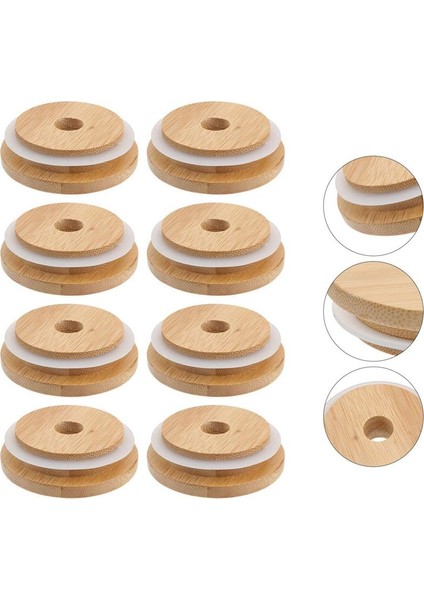 4x Yeniden Kullanılabilir Bambu Kavanoz Kapakları 70MM Bambu Mason Kavanoz Kapakları Geniş Ağız Için Saman Deliği ile Mason Kavanoz (Yurt Dışından) modelleri