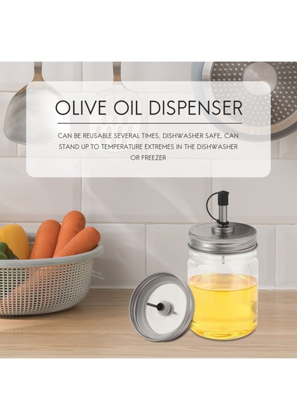 6pcs Paslanmaz Çelik 70MM Normal Ağız Kavanoz Pok Kaplama Kapakları Zeytinyağı Için Plastik Kapaklarla Kokteyl Dispenser (Yurt Dışından) fiyatları