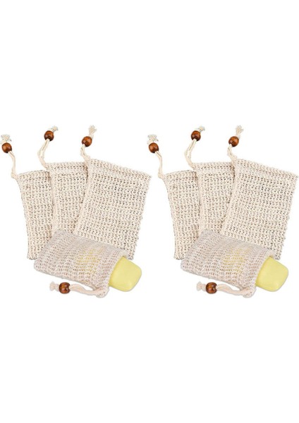 8x Sabun Çantası Sabun Torbası Ramie Organik Sabun Torbası Sabun Torbası Köpük ve Kuru Sabun (Yurt Dışından)