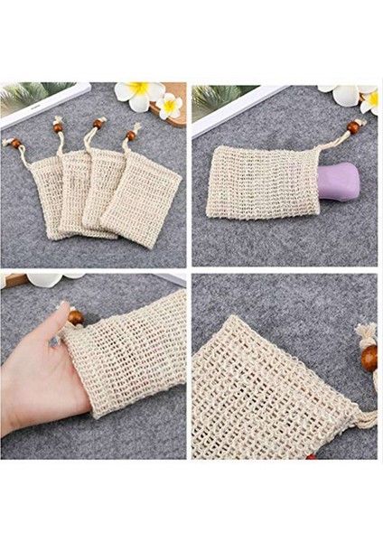 8x Sabun Çantası Sabun Torbası Ramie Organik Sabun Torbası Sabun Torbası Köpük ve Kuru Sabun (Yurt Dışından) fırsatları