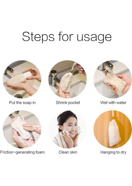 8x Sabun Çantası Sabun Torbası Ramie Organik Sabun Torbası Sabun Torbası Köpük ve Kuru Sabun (Yurt Dışından) indirimleri