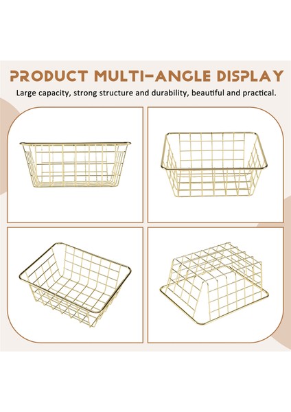 Depolama Sepeti Düz Renkli Ev Demir Sepet Depolama Kutusu Yatak Odası Banyo Altın S (Yurt Dışından) fırsatları