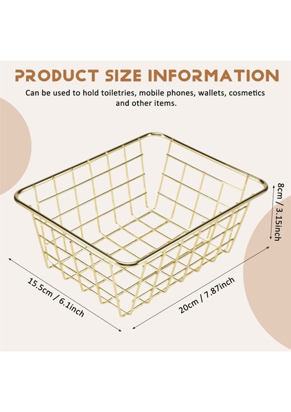 Depolama Sepeti Düz Renkli Ev Demir Sepet Depolama Kutusu Yatak Odası Banyo Altın S (Yurt Dışından) indirimleri