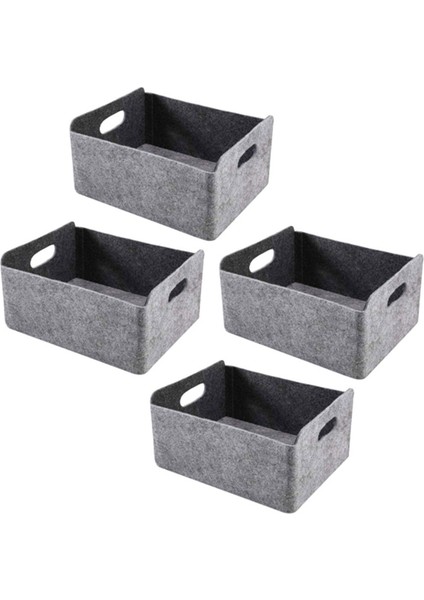4 Adet Keçe Depolama Sepeti/çöp Kutusu Katlanabilir ve Kullanışlı Depolama Çözümü (Yurt Dışından)