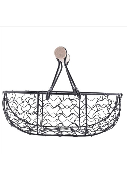 4x Ahşap Tutar Metal Retro Sepet Taşınabilir Çok Functurm Bitkisel Meyve Yumurtası Yiyecekleri Pratik Depolama Sepeti Siyah (Yurt Dışından) fiyatları