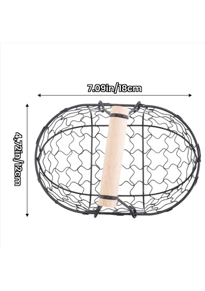 4x Ahşap Tutar Metal Retro Sepet Taşınabilir Çok Functurm Bitkisel Meyve Yumurtası Yiyecekleri Pratik Depolama Sepeti Siyah (Yurt Dışından) fırsatları
