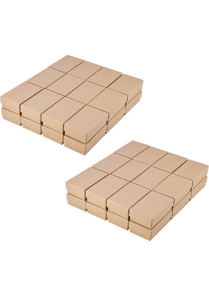 48PCS Kraft Kağıt Kutusu Küçük Kraft Kağıt Takı Kutusu El Yapımı Karton Paketleme Kutusu Düğün Süslemeleri (Yurt Dışından)