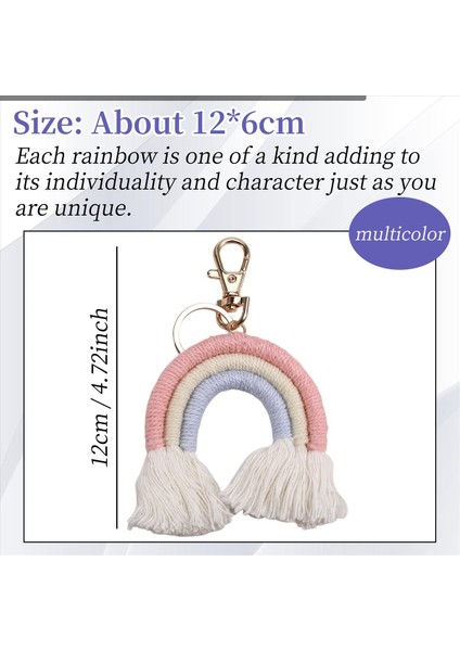 Kadınlar Için Dokuma Gökkuşağı Anahtarlıkları Boho El Yapımı Anahtar Tutucu Keyping Macram (Yurt Dışından) fırsatları