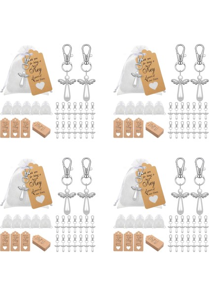 80PCS Teşekkürler Melek Anahtarlıkları Düğün Iyilikleri Vaftiz Ettiği Için Koruyucu Melek Bebek Duş Doğum Günü (Yurt Dışından)