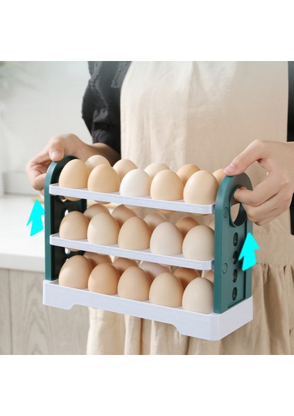 Yeni Buzdolabı Yumurta Depolama Kutusu Döner Buzdolabı Yumurta Tutucu Kılıf Alanı Tasarlayan Yumurta Organizatör Konteyner Beyaz (Yurt Dışından) fırsatları