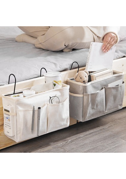 Başucu Asılı Cep Depolama Çantası Başucu Depolama Caddy Organizatör Tutucu Başlıklar Ranza Yatak Yurt Odaları Gri (Yurt Dışından) indirimleri