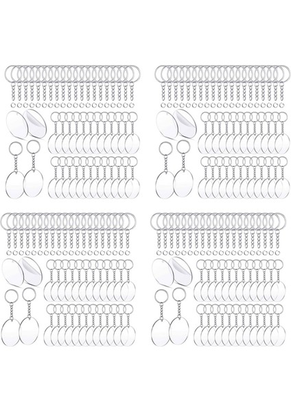 600 Pcs 2 Inç Akrilik Şeffaf Diskler ve Anahtar Zincirler Seti Dıy Projeleri Için Açık Boş Akrilik Diskler Yuvarlak Anahtarlık (Yurt Dışından)