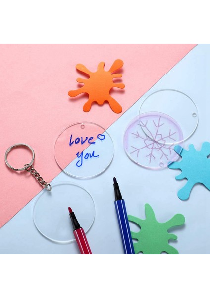 600 Pcs 2 Inç Akrilik Şeffaf Diskler ve Anahtar Zincirler Seti Dıy Projeleri Için Açık Boş Akrilik Diskler Yuvarlak Anahtarlık (Yurt Dışından) fırsatları