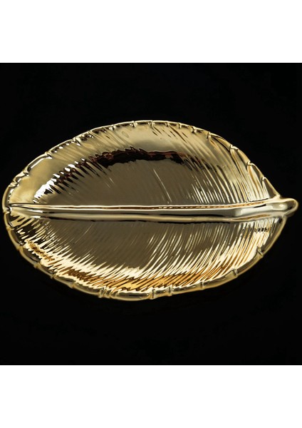 4x Dekoratif Altın Yaprak Seramik Plaka Çanağı Porselen Şeker Biblo Çanağı Mücevher Meyvesi Hizmet Tepsisi Çanak Sofra Takımı (Yurt Dışından) fırsatları