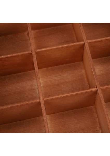 2x Ahşap 9 Izgaralar Çay Kutusu Çay Poşetleri Konteyner Saklama Kutusu Kare Kutusu Kasa Şeffaf Üst Kapak Mücevher Saklama Kutusu (Yurt Dışından) indirimleri