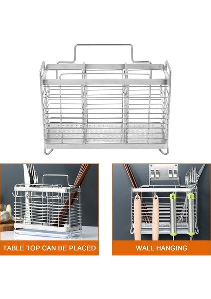 Mutfak Asılı Paslanmaz Çelik Çubuklar Kaşık Çatal Sapı Tutucu Organizatör Raf Drenaj Depolama (Yurt Dışından) fiyatları