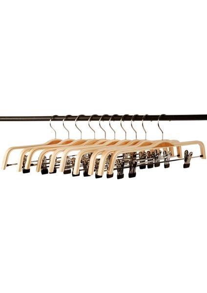 20 Paket Katı Kaplamalı Ahşap Pantolon/etek Askı Anti-Rasli Klipsli Eldivenler Ceket Giysileri Askıları (Yurt Dışından) fırsatları