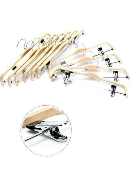 20 Paket Katı Kaplamalı Ahşap Pantolon/etek Askı Anti-Rasli Klipsli Eldivenler Ceket Giysileri Askıları (Yurt Dışından) indirimleri