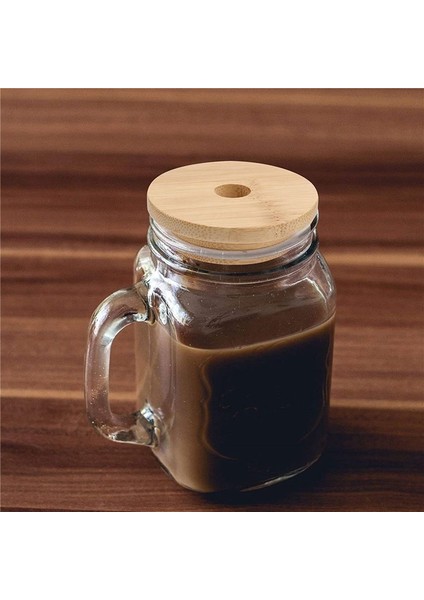 5x Yeniden Kullanılabilir Bambu Kavanoz Kapakları 70MM Bambu Mason Kavanoz Kapakları Siper Deliği Geniş Ağız Mason Kavanozu (Yurt Dışından)