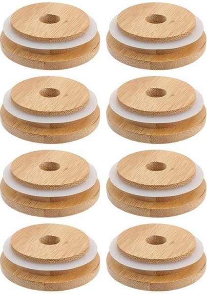 5x Yeniden Kullanılabilir Bambu Kavanoz Kapakları 70MM Bambu Mason Kavanoz Kapakları Siper Deliği Geniş Ağız Mason Kavanozu (Yurt Dışından) modelleri