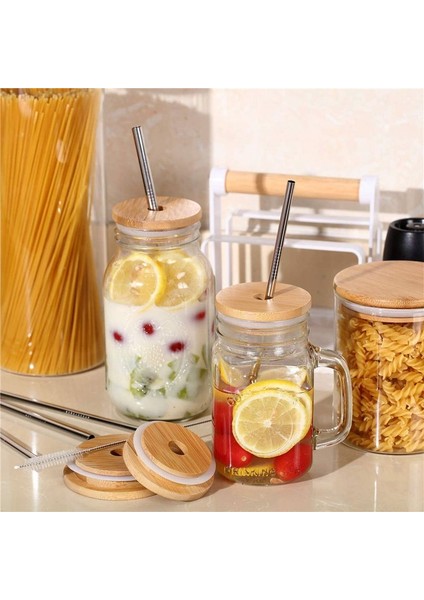 5x Yeniden Kullanılabilir Bambu Kavanoz Kapakları 70MM Bambu Mason Kavanoz Kapakları Siper Deliği Geniş Ağız Mason Kavanozu (Yurt Dışından) fırsatları