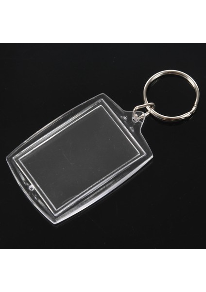 100PCS Şeffaf Boş Boş Fotoğraf Resim Çerçevesi Anahtar Yüzüğü Bölünmüş Anahtarlık (Yurt Dışından) indirimleri