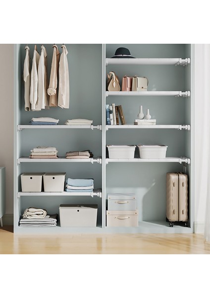 Ayarlanabilir Mutfak Dolap Depolama Rafları Giyim Dolap Organizatör Duvar Montajlı Raf Home Cihaz-F (Yurt Dışından) indirimleri